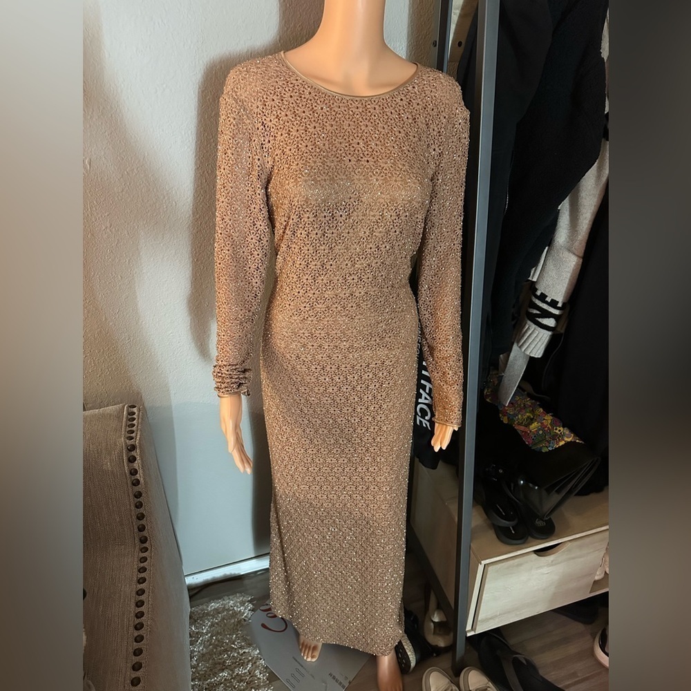 Oleg Cassini vintage gold dress size 6